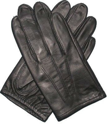 Black Leather Motorcyle Driving Gloves- Large