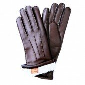 Handsewn Lamb Shearling Lined Winter Leather Gloves Size 6 Color BRN By Fratelli Orsini (EL4001)