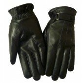 USA Made Black Cowhide Mens Lined Leather Driving Gloves - Leatherbull (Free U.S. Shipping) (M)