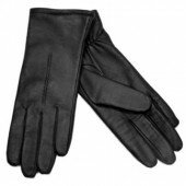 Fownes Womens Black Leather Driving Gloves, Size Large