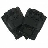 LEATHER BIKER CYCLE RIDING GLOVES FINGERLESS PADDED Large